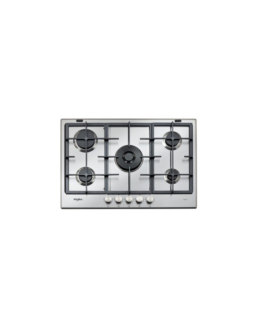 PLACA A GÁS WHIRLPOOL GMAL7522/IXL (5 Q+BOCA TRIPLA+75CM) GRELHAS FERRO FUNDIDO