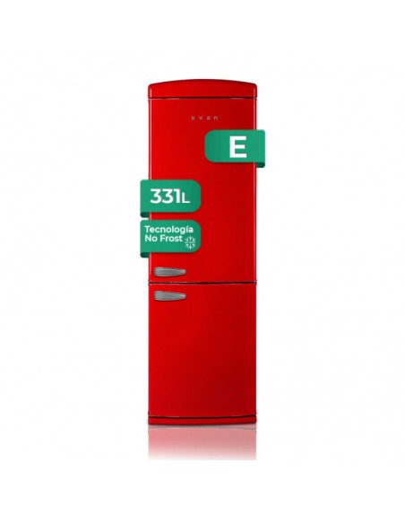 COMBINADO SVAN SC19600ESFRR NOFROST RETRO ROJO (1901x605x715mm) CL E